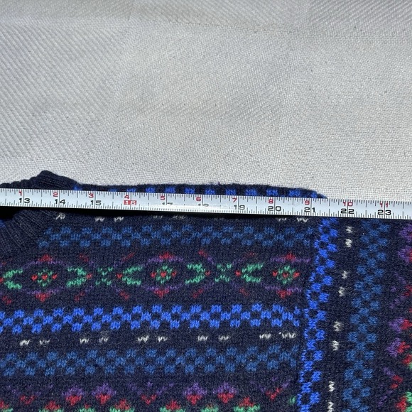 Vintage Lord & Taylor Mens Medium Sweater Fair Isle Shetland Wool Kensington‎ - Picture 8 of 10